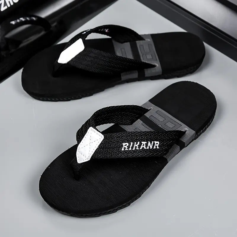 Men’s Thong Sandals with Fabric Uppers – Casual Non-Slip Flip-Flops