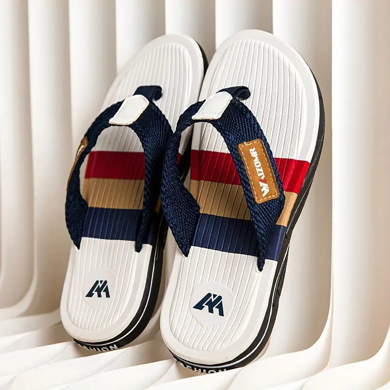 Men’s Platform Flip-Flops – Heavy-Duty Rubber Slip-On Beach Sandals