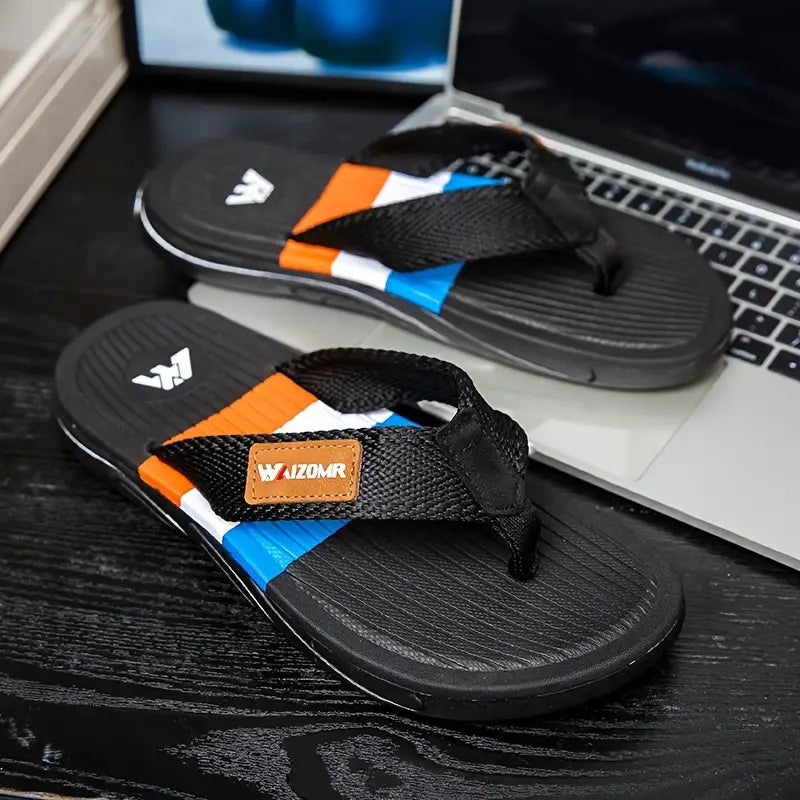 Men’s Platform Flip-Flops – Heavy-Duty Rubber Slip-On Beach Sandals