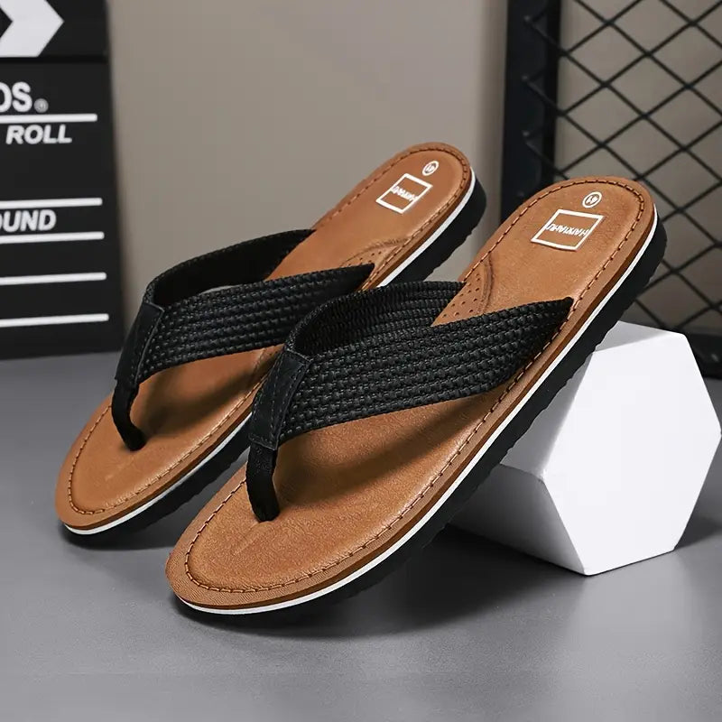 Men's Minimalist Slip-On House Slippers – Lightweight, Breathable EVA Sole, Solid Color Design