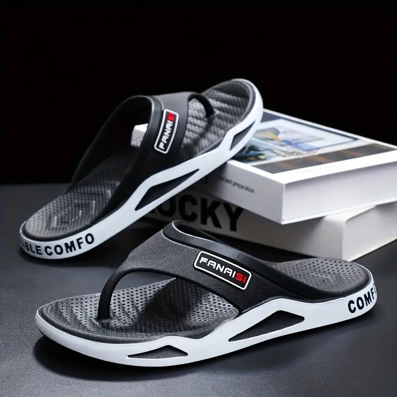 Men’s Slip-On Rubber Water Slippers – All-in-One Beach Sandals
