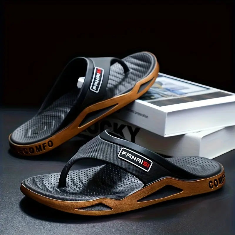 Men’s Slip-On Rubber Water Slippers – All-in-One Beach Sandals
