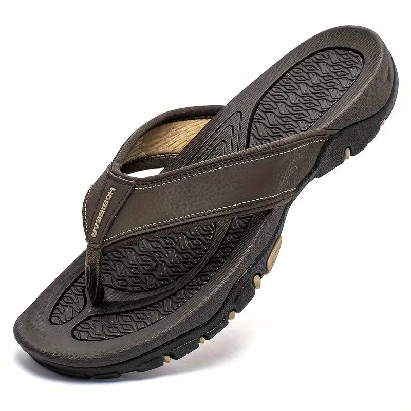 Men’s Vintage Outdoor Slides – Plus Size Casual Slip-Ons with Round Toe
